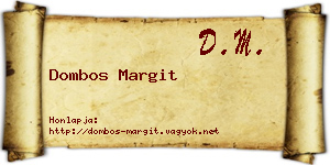 Dombos Margit névjegykártya